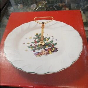 Nikko Happy Holidays Handled Sweet Plate New In Box
